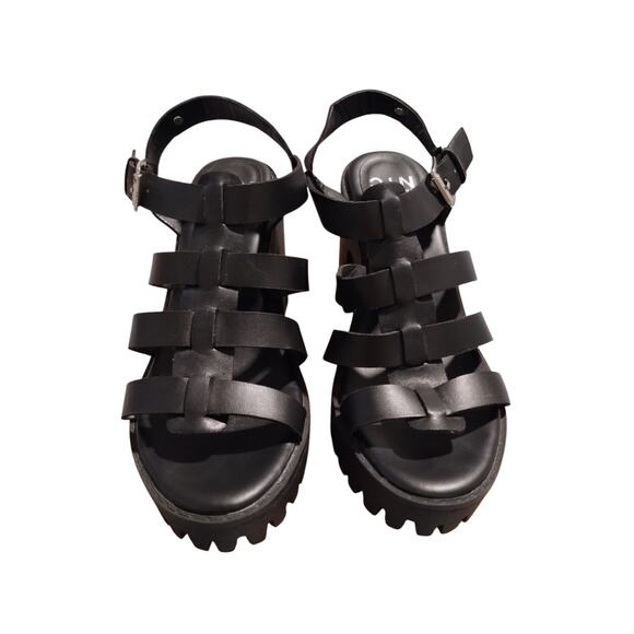 Madden NYC Women's size 9½ Genesis Block Heel Fisherman Gothic Rock Emo Sandals - Picture 4 of 10